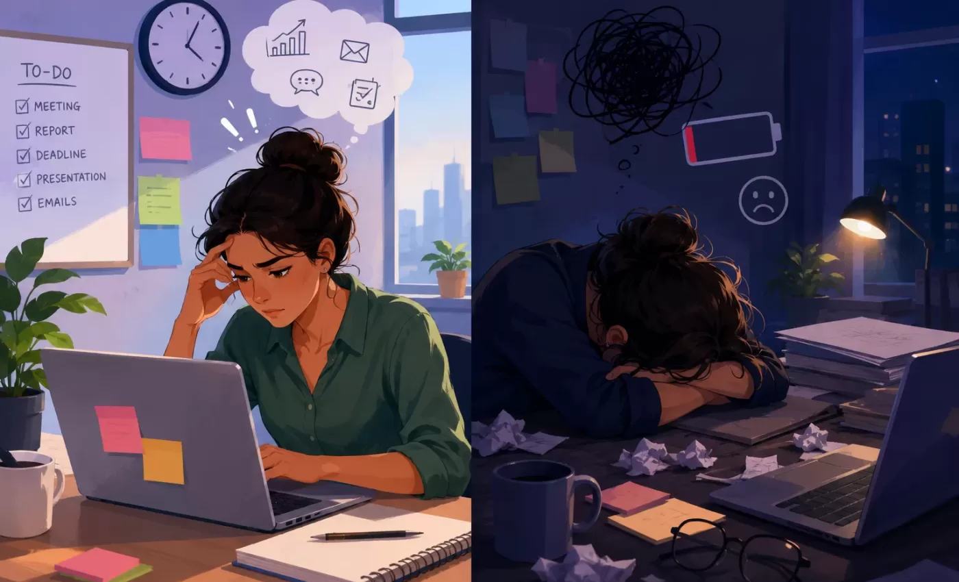 burnout vs stress signs professionals