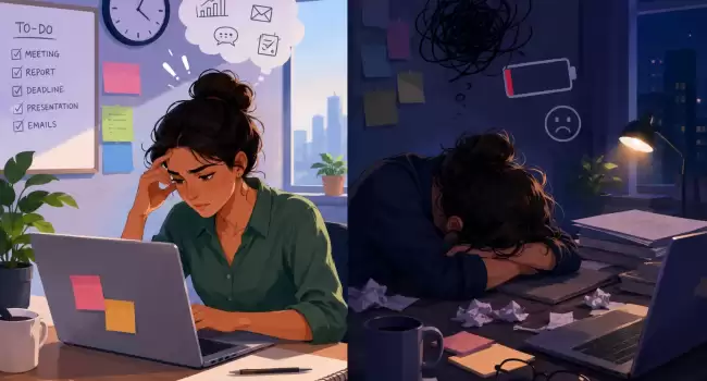 burnout vs stress signs professionals
