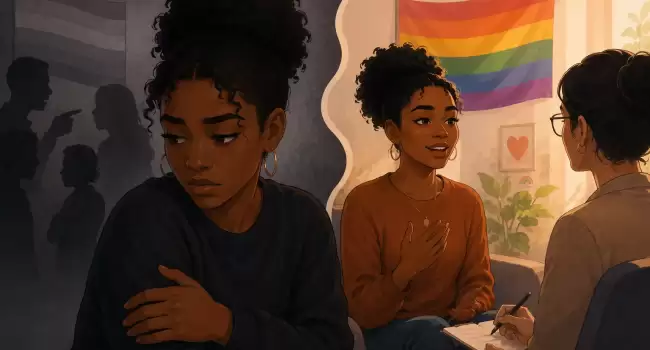 LGBTQ identity trauma therapy healing case study
