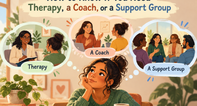 How to Know If You Need Therapy, a Coach, or a Support Group(1)