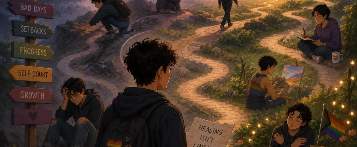 self-compassion LGBTQ mental health recovery shame perfectionism